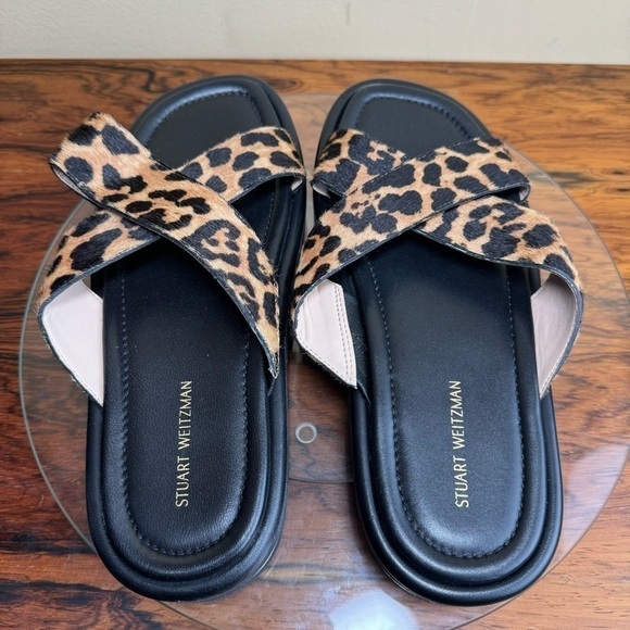 Stuart Weitzman Elodie Cross Lug Slide Sandal in haircalf - Picture 12 of 16